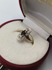 Bague Vous et Moi en or jaune et or blanc 14k 585 avec saphir