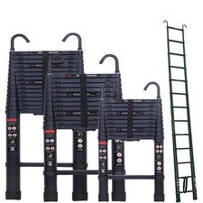 Échelle extensible en aluminium avec 2 crochets détachables, polyvalente.