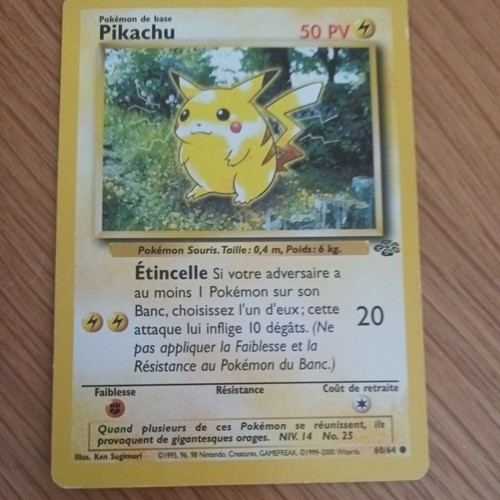Carte pokémon pikachu - carte,