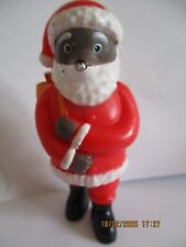 Figurine Petit ours Brun Papa  " Père-Noel hotte "