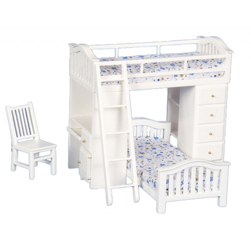 Poupées maison blanc lit - maison,