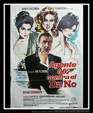 DR NO Bond 007 Spanish 1SH Vintage Movie Poster Original R1974