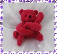 Doudou Peluche Ours Rouge Longs Bras WEEZBEE BNP PARIBAS