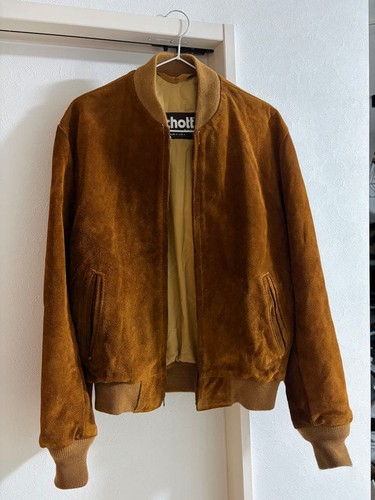 Schott bomber suede leather - suede,