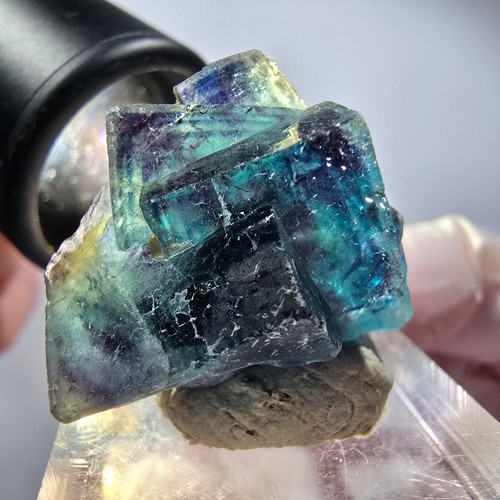 Spécimen cube fluorite - de, de