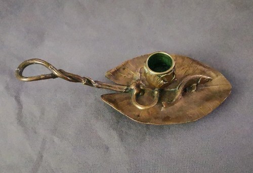 Bougeoir main bronze - en,