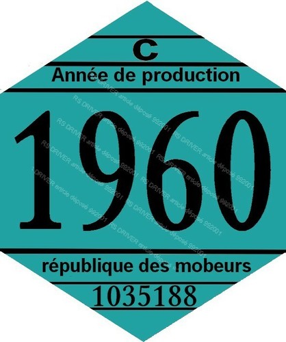 Vignette 1960 pour - vignette, mobylette