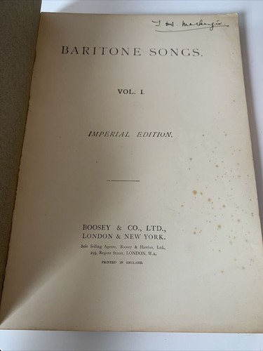 Baritone songs vol - i, (boosey)