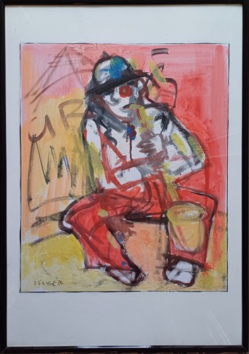 Tableau clown huile - clown,