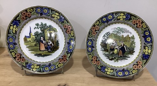 Paire assiettes anciennes - paire, en