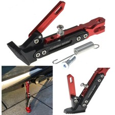 Rouge CNC Alliage d'aluminium Ajustable Béquille latérale de pied pour moto