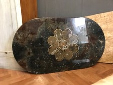 table en marbre erfoud incrustée de coquillages préhistorique 114cmx66cm 