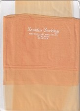 Bas nylon Seamless Stockings coloris Melon. Taille 2 - 9 Extra Long. UK vintage.