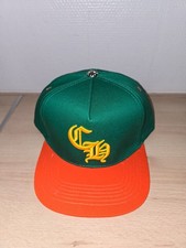 Chrome Hearts Green Orange Snapback Hat with Yellow Logo, Miami