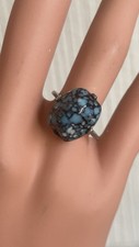 Bague Vintage Argent & Cabochon Turquoise du Tibet