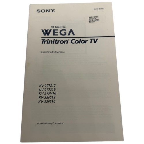 Sony wega trinitron - trinitron, kv27fs12