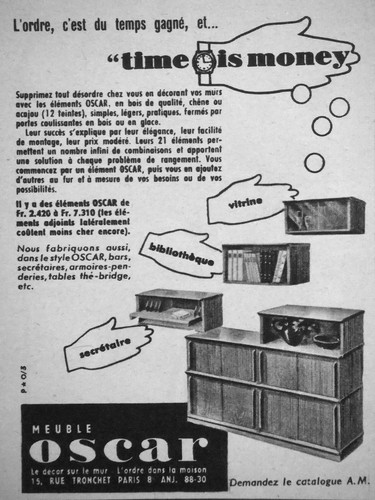 Publicité 1954 meubles oscar - meubles,