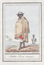Costume Traditionnel Mexicain Américain Grasset Gravure En Cuivre 1780