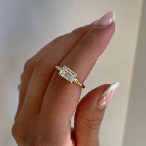 Bague diamant taille - , émeraude