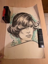 Ancienne AFFICHE coiffeur vintage années 60 70 litho? signée GAM PARIS No Twiggy
