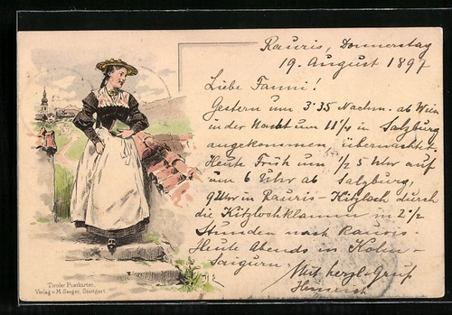Lithographie une jeune femme - une,