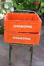 ALLIBERT  caisse en PVC orange ORANGINA  - Made in France - lot de deux caisses