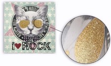 Tableau cadre toile chat rock - tableau,