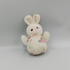 Doudou peluche lapin blanc