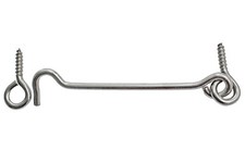 50 X Crochet à Contrevent 100x4 MM Crochet Volet En avec Œillet Bois Argent