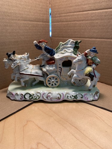 Porcelain horses and carriage - horses,