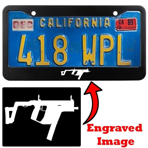 Engraved black license plate - license,