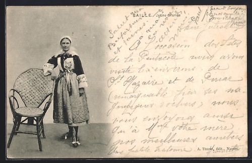 Cpa saille jeune mariée - saille,,