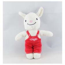 Doudou lapin blanc salopette
