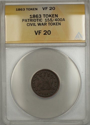 1863 patriotic civil war token - 1863,