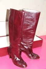 Bottes A. TESTONI artisan bottier Bologne Italie CUIR chevreau grenat foncé T 37