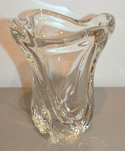 Vase cristal daum torsadé - vase,