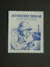 Vignette poste militaire Suisse Service actif Compagnie mitrailleurs IV/80 1939