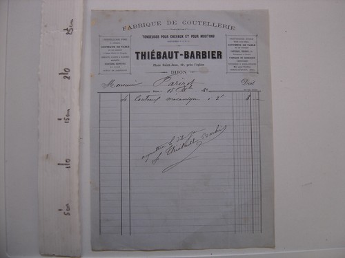 Facture lettre 1882 thiebaut - facture,