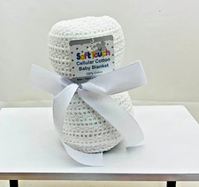 Couverture de bébé cellulaire blanche 100 % coton 70 x 90 cm