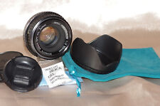 TRÈS BEL objectif 50mm f2 PENTAX PK, avec bouchons, pare-soleil et housse EXC