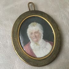 Portrait Peint de Vieille Femme Miniature Epoque Empire XIXè Napoleonic 19thC