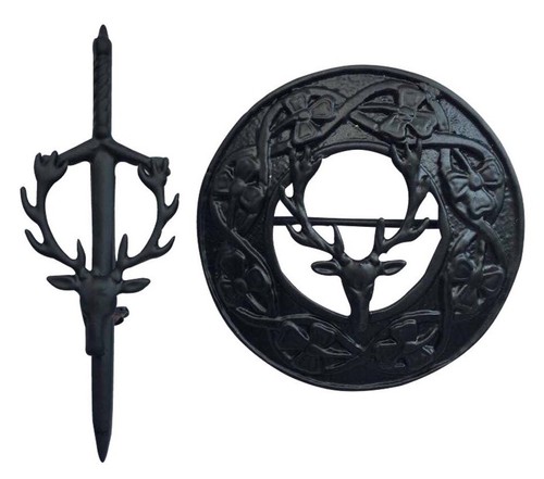 Broche kilt tête cerf - tête,