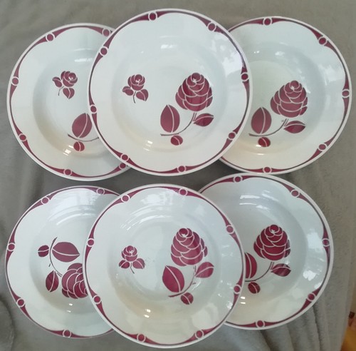 Lot assiettes creuses digoin - 6,