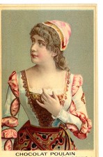 ANCIEN CHROMO - CHOCOLAT POULAIN - IMAGE PORTRAIT FEMME ANCIEN - DEBUT XXeme