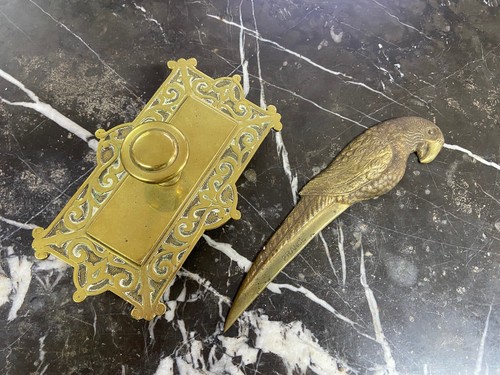 Ancien tampon buvard bronze - ancien,