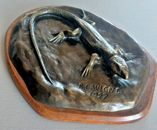 Sculpture  Lézard En Bronze