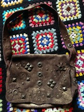 sac à main Mango cuir pochette Vintage retro Hippie Mng clous