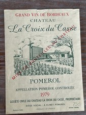 Étiquette Château La Croix du Casse  1979 - Pomerol - 75 cl