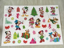 PLANCHE GEANTE STICKERS MICKEY MINNIE PLUTO NOEL XXL - NEUF