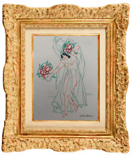 ALBERT FEUILLASTRE (1896 - 1976 ) BELLE SCENE ANIMEE EROTIQUE SIGNEE (58)